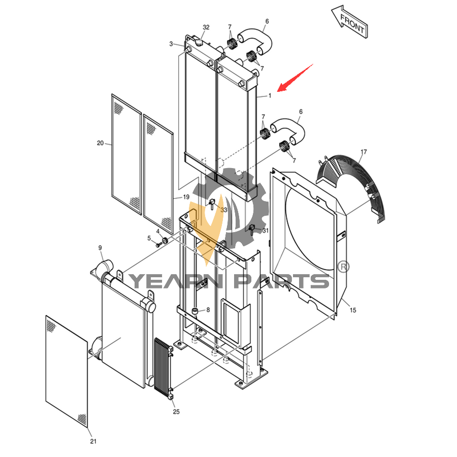 hydraulic-oil-cooler-440211-00308-44021100308-for-doosan-excavator-dx340lc-3-dx350lc-3