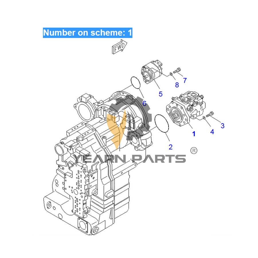 Hydraulic Pump ASS'Y 708-1W-00620 for Komatsu Grader GD555-3 GD655-3 GD675-3E0