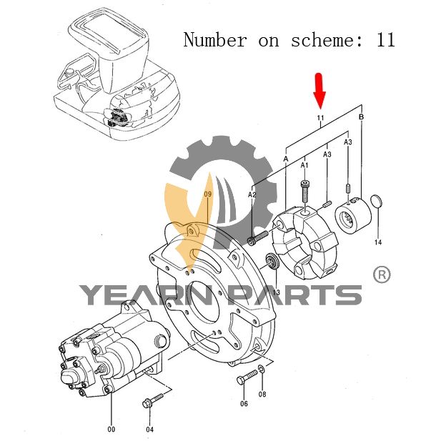 coupling-element-4389217-for-hitahi-excavator-ex22-2-ex30ur-2c-ex33u-ex40ur-2c-hx99b