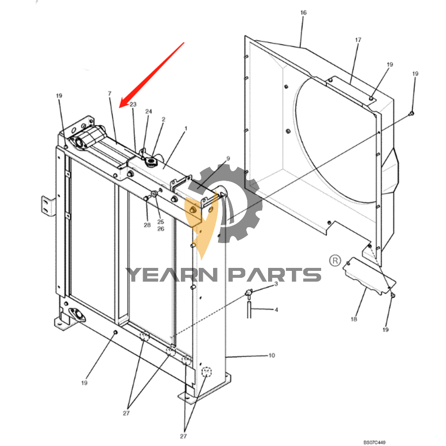 Buy Hydraulic Oil Cooler YB05P00019S007 for Kobelco Excavator SK215SRLC SK235SR-1E SK235SR-2 SK235SRLC-2 from soonparts online store